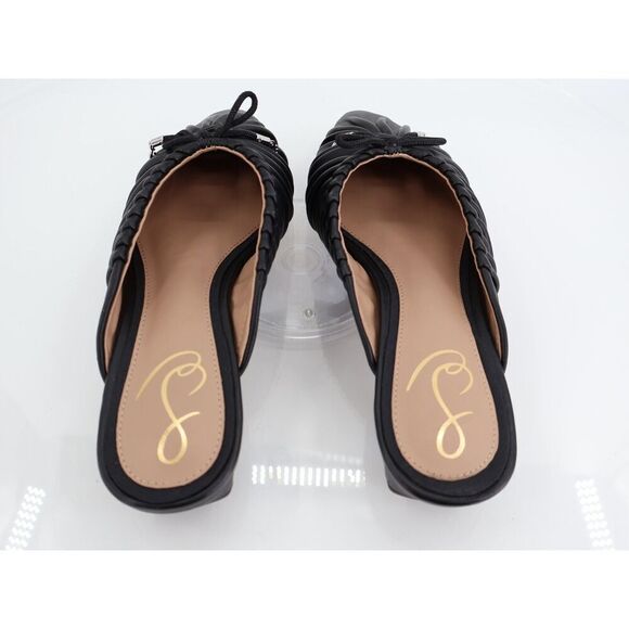 Sam Edelman Julia Pump Mule Size 7M Black Leather Ruched Pointed Flat - Picture 11 of 11